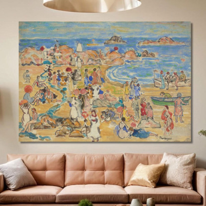 Veduta Lungo La Costa Del New England Maurice Prendergast mpr74 quadro stampato su tela