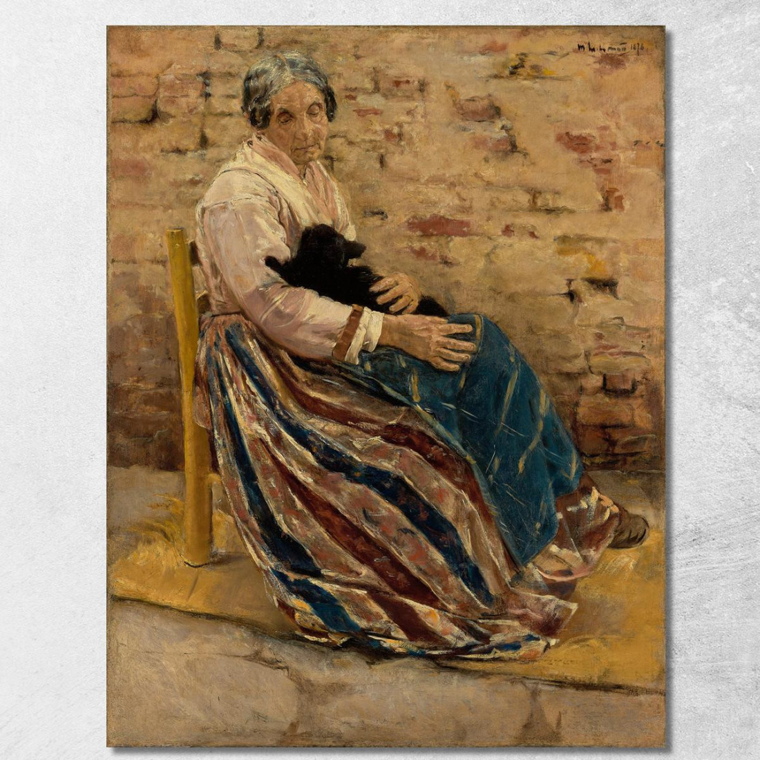 Una Vecchia Donna Con Un Gatto Max Liebermann mlb4 quadro stampato su tela Una Vecchia Donna Con Un Gatto Max Liebermann mlb4 quadro stampato su tela