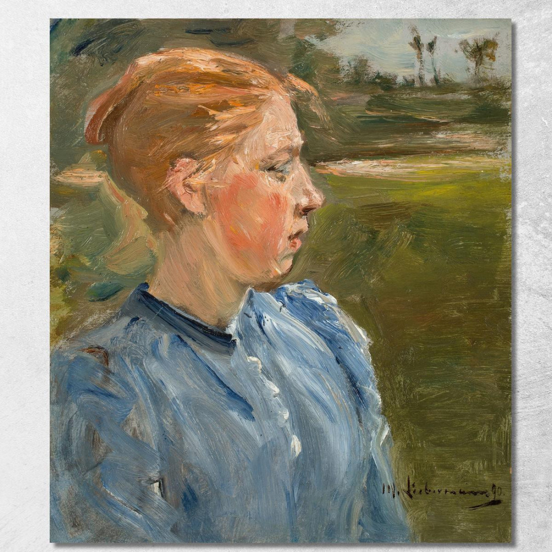 Ragazza In Blu Nel Paesaggio / Ragazza Contadina Max Liebermann mlb11 quadro stampato su tela