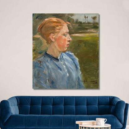 Ragazza In Blu Nel Paesaggio / Ragazza Contadina Max Liebermann mlb11 quadro stampato su tela