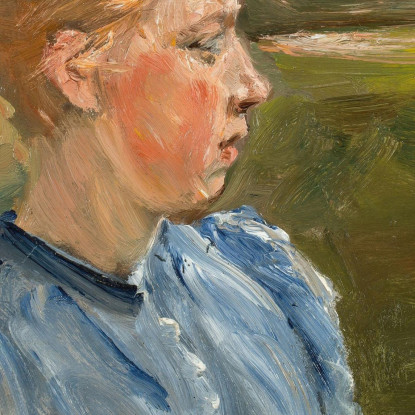 Ragazza In Blu Nel Paesaggio / Ragazza Contadina Max Liebermann mlb11 quadro stampato su tela