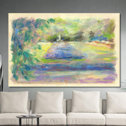 La Terrazza Fiorita Nel Wannsee Con Vista Sulla Fontana Della Lontra Max Liebermann mlb27 quadro stampato su tela