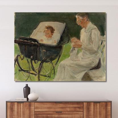 La Nipote Dell'Artista Con La Sua Balia Nel Giardino Del Wannsee Max Liebermann mlb29 quadro stampato su tela