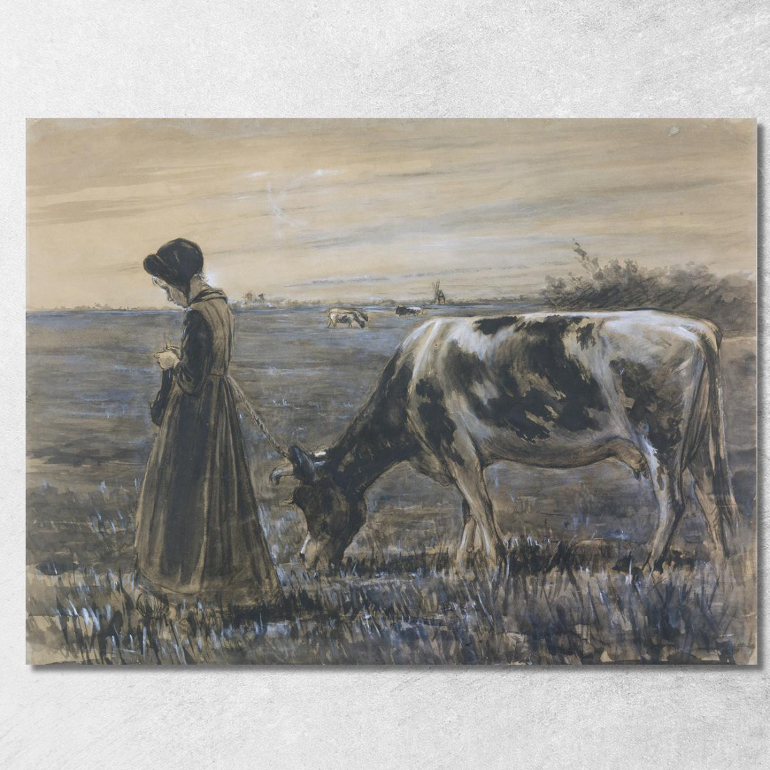 Ragazza Con Mucca Max Liebermann mlb42 quadro stampato su tela Ragazza Con Mucca Max Liebermann mlb42 quadro stampato su tela