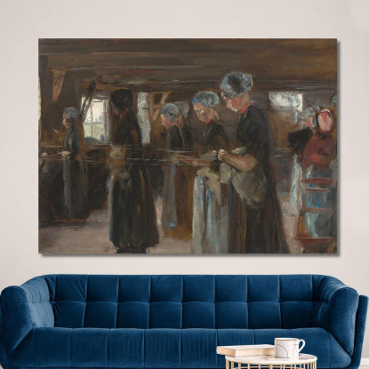 Studio Compositivo Per La Battitura Del Lino A Laren Max Liebermann mlb50 quadro stampato su tela