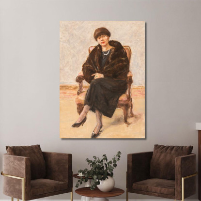 Ritratto Di Lola Leder In Pelliccia Seduta Max Liebermann mlb61 quadro stampato su tela