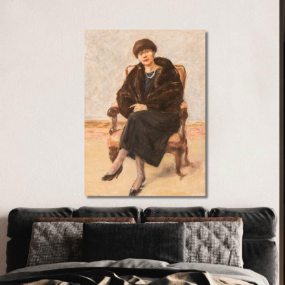 Ritratto Di Lola Leder In Pelliccia Seduta Max Liebermann mlb61 quadro stampato su tela