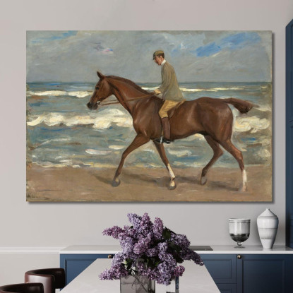 Cavaliere Sulla Spiaggia Verso Sinistra Max Liebermann mlb65 quadro stampato su tela