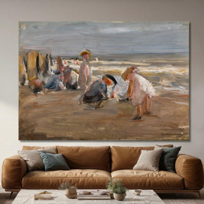 Bambini Che Giocano Sulla Spiaggia Max Liebermann mlb78 quadro stampato su tela