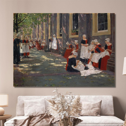Il Cortile Dell'Orfanotrofio Ad Amsterdam Max Liebermann mlb86 quadro stampato su tela