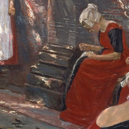 Il Cortile Dell'Orfanotrofio Ad Amsterdam Max Liebermann mlb86 quadro stampato su tela
