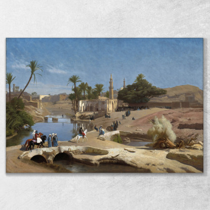 Veduta Di Medinet El Fayoum Jean-Léon Gérôme jlg161 quadro stampato su tela