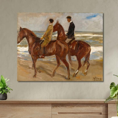 Due Cavalieri Sulla Spiaggia Max Liebermann mlb91 quadro stampato su tela