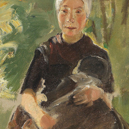 Giovane Madre Sotto Gli Alberi Max Liebermann mlb98 quadro stampato su tela