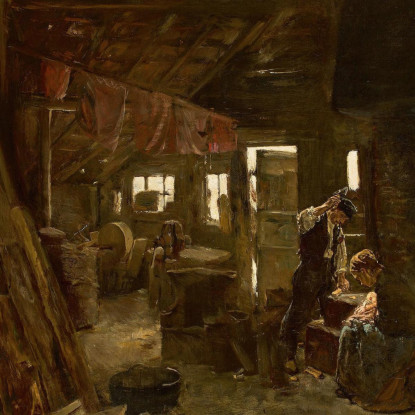Officina Del Falegname – La Famiglia Del Taglialegna 2 Max Liebermann mlb100 quadro stampato su tela