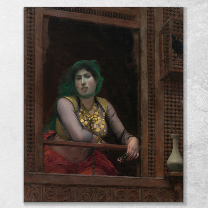Donna Al Balcone Jean-Léon Gérôme jlg163 quadro stampato su tela
