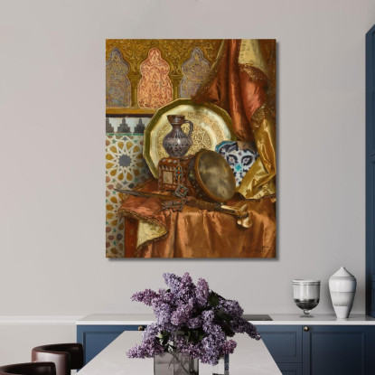 Natura Morta Con Oggetti Marocchini Rudolf Ernst rer7 quadro stampato su tela