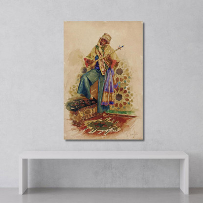 Un Musicista Arabo Rudolf Ernst rer12 quadro stampato su tela