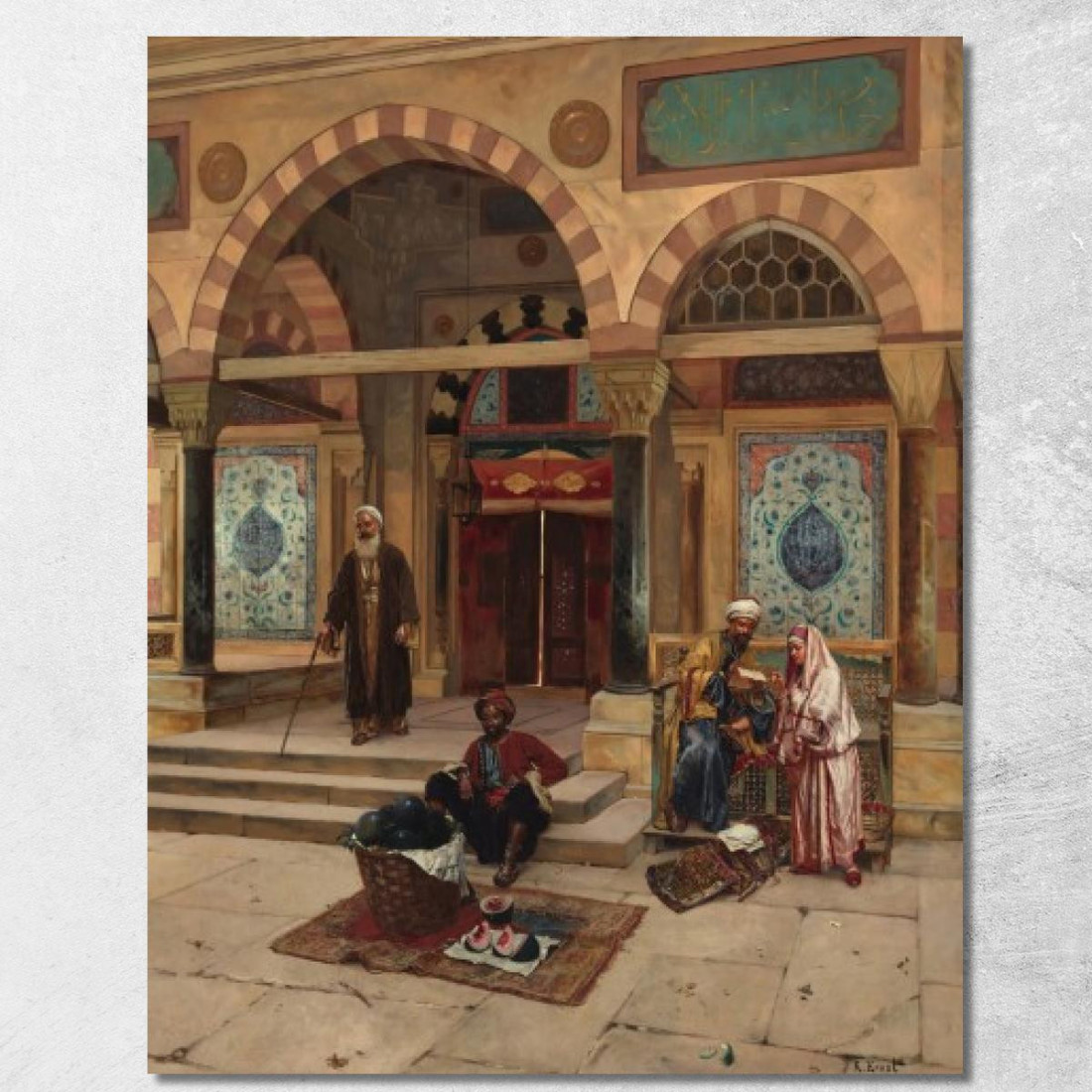 Fuori Dalla Moschea Rudolf Ernst rer34 quadro stampato su tela Fuori Dalla Moschea Rudolf Ernst rer34 quadro stampato su tela