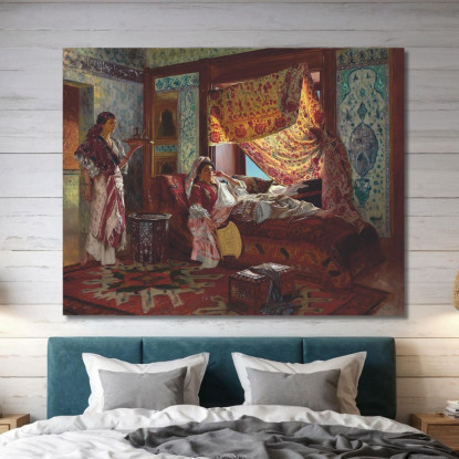 Prendendo Il Tè Nell'Harem Rudolf Ernst rer36 quadro stampato su tela