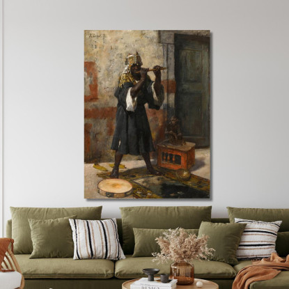 Il Suonatore Di Flauto Rudolf Ernst rer43 quadro stampato su tela
