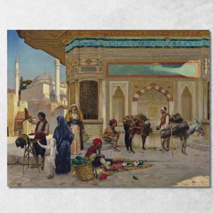 La Fontana Di Ahmed Iii A Istanbul Rudolf Ernst rer46 quadro stampato su tela