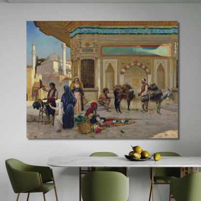 La Fontana Di Ahmed Iii A Istanbul Rudolf Ernst rer46 quadro stampato su tela