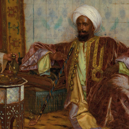 Il Fumatore Di Narghilè Rudolf Ernst rer54 quadro stampato su tela