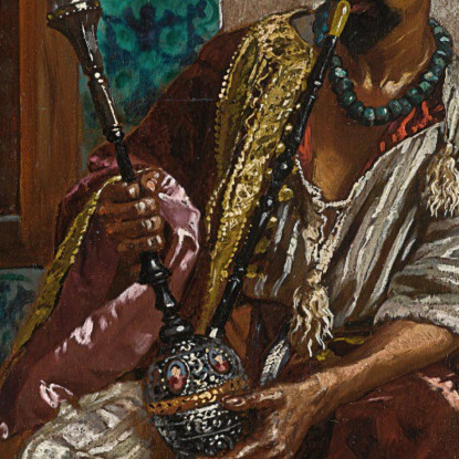Il Fumatore Di Narghilè Rudolf Ernst rer55 quadro stampato su tela