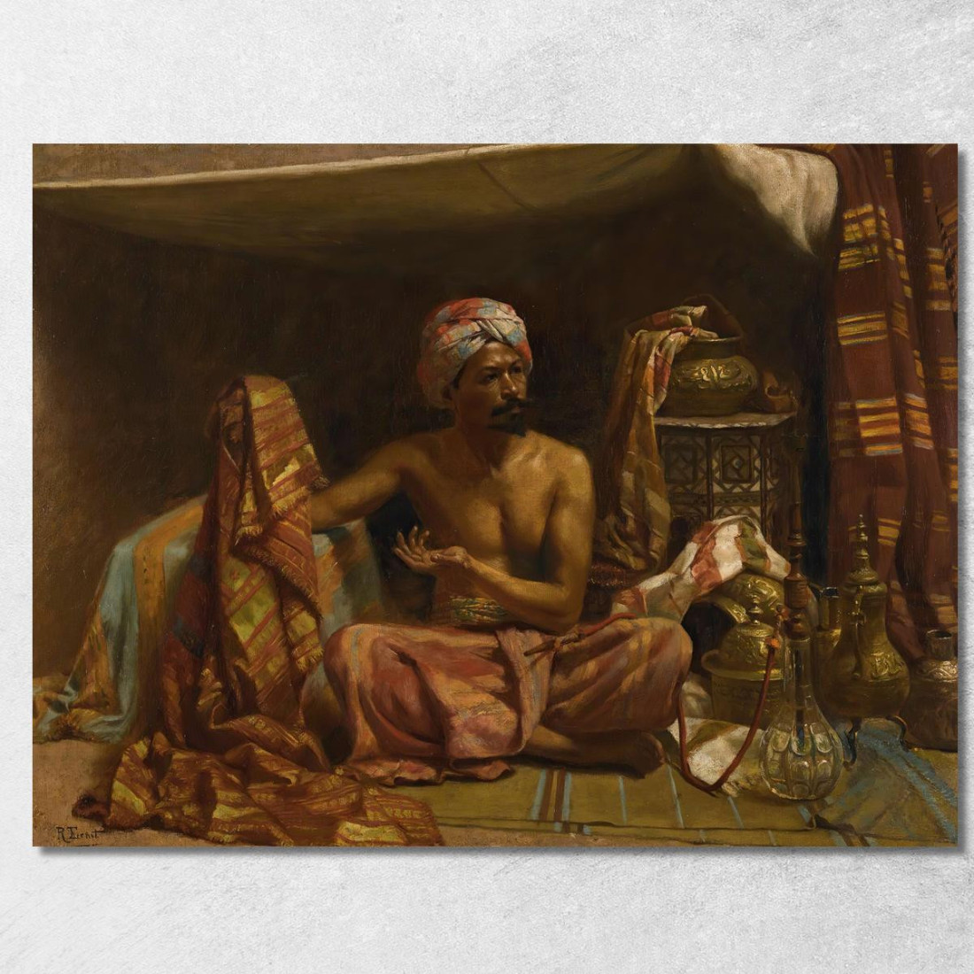 Il Mercante Di Tappeti Rudolf Ernst rer64 quadro stampato su tela Il Mercante Di Tappeti Rudolf Ernst rer64 quadro stampato su tela
