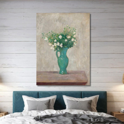 Bouquet In Un Vaso Verde Tadeusz Makowski tmk14 quadro stampato su tela