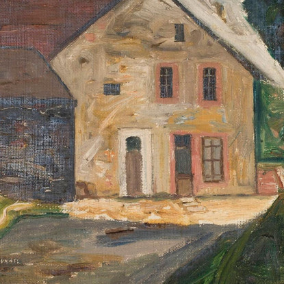 Casa Di Mattoni Con Annesso Tadeusz Makowski tmk20 quadro stampato su tela
