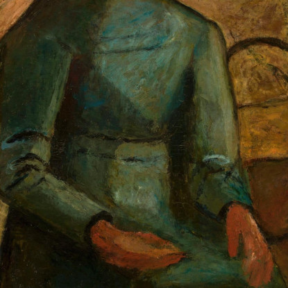 Ragazza In Abito Verde Con Cestino Tadeusz Makowski tmk42 quadro stampato su tela