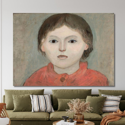 Bambina Con Vestito Arancione Tadeusz Makowski tmk48 quadro stampato su tela