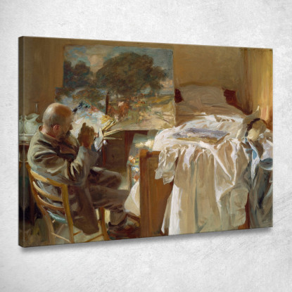 Un Artista Nel Suo Studio John Singer Sargent jss14 quadro stampato su tela