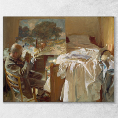 Un Artista Nel Suo Studio John Singer Sargent jss14 quadro stampato su tela