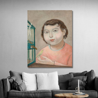 Ragazza Con Un Canarino Tadeusz Makowski tmk64 quadro stampato su tela