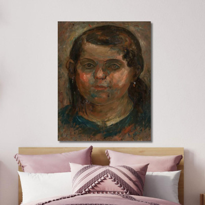 Testa Di Una Bambina In Un Vestito Blu Tadeusz Makowski tmk77 quadro stampato su tela