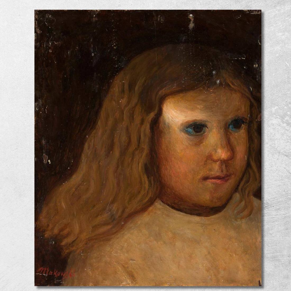 Testa Di Una Bambina Con Capelli Sciolti Tadeusz Makowski tmk78 quadro stampato su tela Testa Di Una Bambina Con Capelli Sciolti Tadeusz Makowski tmk78 quadro stampato su tela