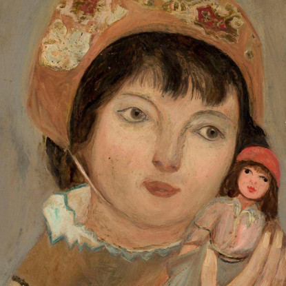 Bambina Con Una Bambola Tadeusz Makowski tmk105 quadro stampato su tela