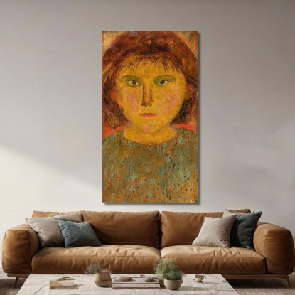 Bambina Con La Frangetta Tadeusz Makowski tmk106 quadro stampato su tela