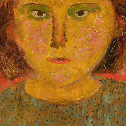 Bambina Con La Frangetta Tadeusz Makowski tmk106 quadro stampato su tela