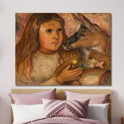 Bambina Con Una Capra Tadeusz Makowski tmk107 quadro stampato su tela
