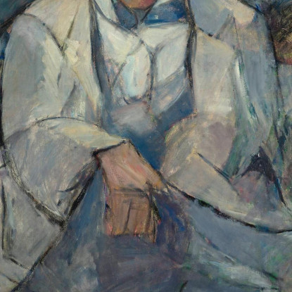 Ritratto Di Un Uomo Con Un Cappello Bianco Tadeusz Makowski tmk142 quadro stampato su tela