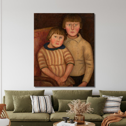 Ritratto Di Due Bambini Tadeusz Makowski tmk147 quadro stampato su tela