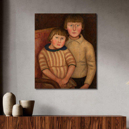 Ritratto Di Due Bambini Tadeusz Makowski tmk147 quadro stampato su tela