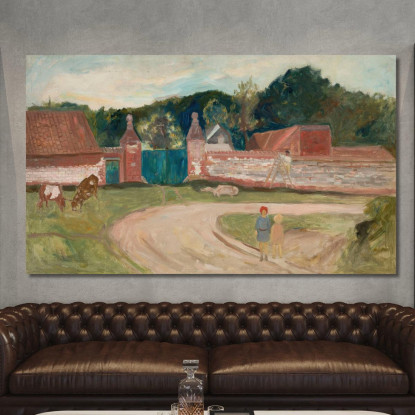 Strada Davanti Alla Fattoria Tadeusz Makowski tmk156 quadro stampato su tela