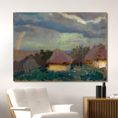 Paesaggio Rurale Con Un Arcobaleno Tadeusz Makowski tmk164 quadro stampato su tela