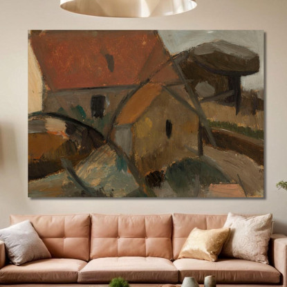 Piccola Casa Con Un Tetto Rosso Tadeusz Makowski tmk175 quadro stampato su tela