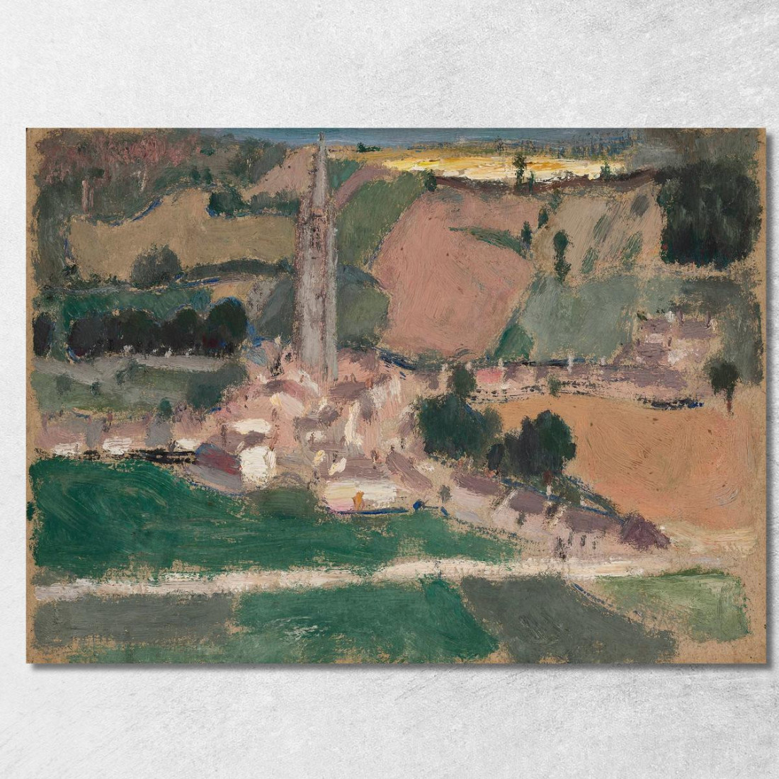 Vista Di Una Piccola Città Con Un Campanile Tadeusz Makowski tmk193 quadro stampato su tela